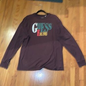 Vintage Brown Guess Long Sleeve Shirt Size L